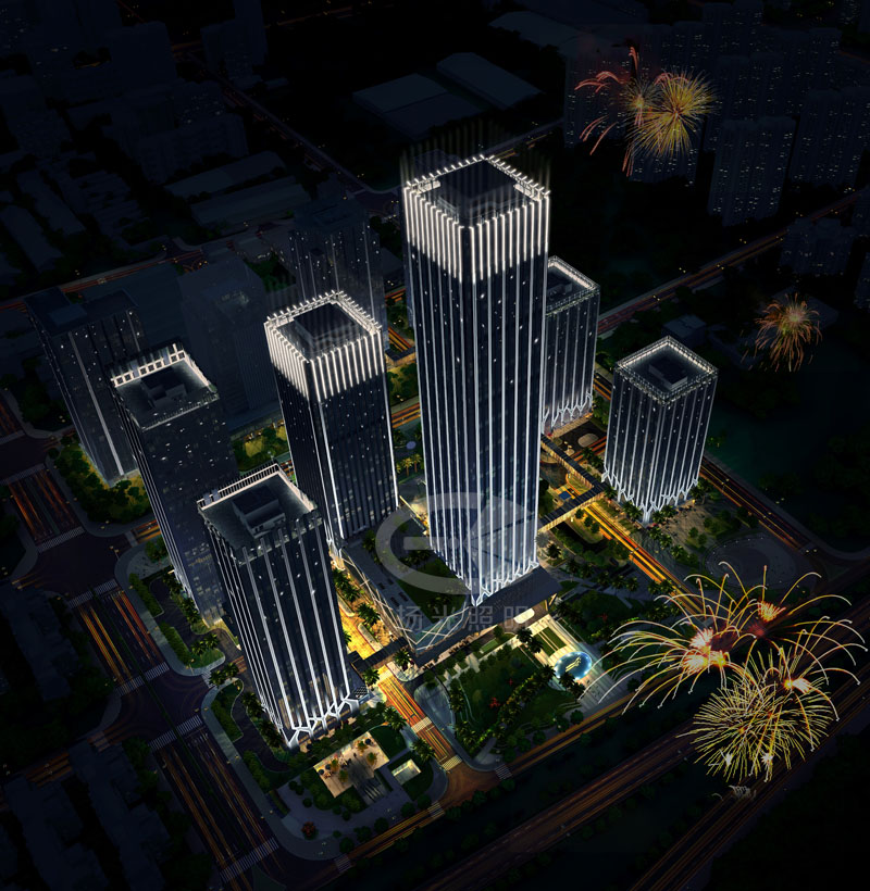 寫字樓景觀照明設(shè)計效果圖