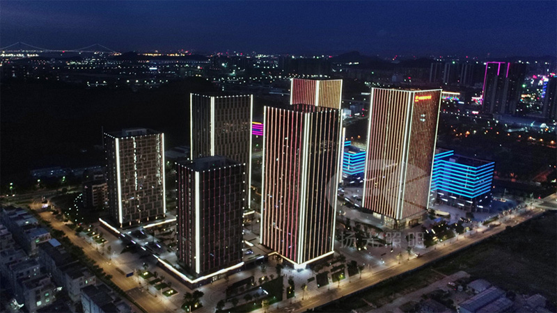 辦公樓景觀(guān)照明航拍圖